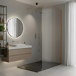 Avis Otitec Paroi de douche LUCIA - 100 x 195 cm - droite - cuivre brossé
