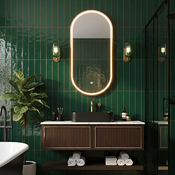 OTITEC Miroir LED ovale - 50 x 70 cm - Éclairage LED en façade - OVALIA