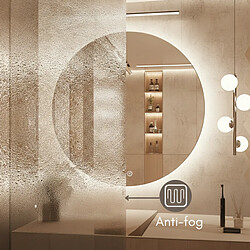 Acheter OTITEC Miroir LED rond - 60 x 60 cm - Double éclairage LED façade et arrière - Or - CÉLINA