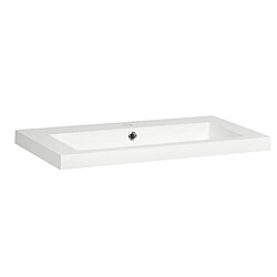 OTITEC Vasque à encastrer rectangulaire - 80 x 46 cm - Blanc brillant - LIVO
