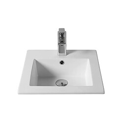 OTITEC Vasque à encastrer rectangulaire - 41,5 x 41,5 cm - Blanc brillant - VELIA
