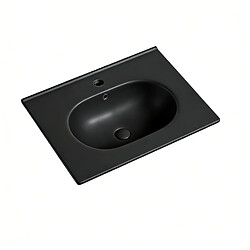 OTITEC Vasque à encastrer ovale - 60 x 46 cm - Noir mat - CLEA