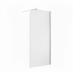OTITEC Paroi de douche italienne Clear - 100 x 195 cm - Chrome - Droite - LUCIA