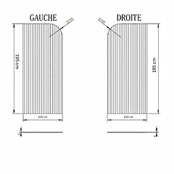 Otitec Paroi de douche italienne Lucia - 100 x 195 cm - Droite pas cher