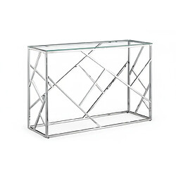Homy France Console Inox Verre Transparent 120x40x78 cm GEOMAG