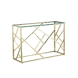Homy France Console gold verre trempé transparent 120x40x78 cm GEOMAG