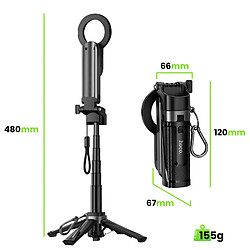 Hoco Hoko Mini Trépied Pliable 3 en 1 Télécommande Bluetooth Fixation Pince et MagSafe Noir pas cher