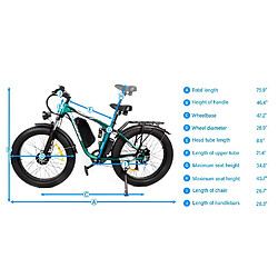 Vélo Électrique adulte DP2603 - Dual Moteurs 2000W - Batterie 48V 25Ah - Autonomie 100km pas cher