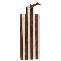 J-Line Planche à découper rectangle en marbre marron 45x17x2 cm