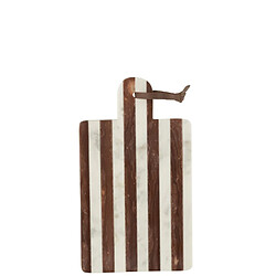 J-Line Planche à découper rectangle en marbre marron 41x20x2 cm
