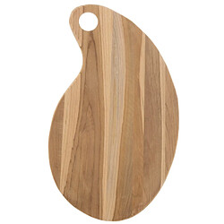 J-Line Planche à découper ovale en teck naturel L45cm