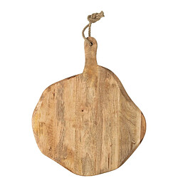 J-Line Planche à découper ronde en bois naturel 60x39x2 cm