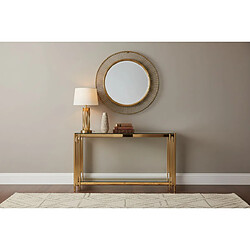 Homy France Console gold verre trempé transparent 120x40x78 cm FLUTE