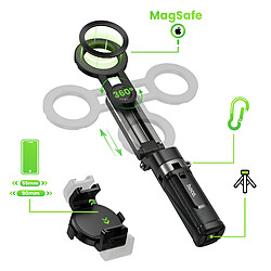 Avis Hoco Hoko Mini Trépied Pliable 3 en 1 Télécommande Bluetooth Fixation Pince et MagSafe Noir