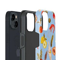 Avis Burga Coque pour iPhone 14 Série Tough Motif AI Fresco Compatible MagSafe Multicolore