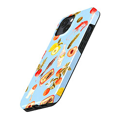 Burga Coque pour iPhone 14 Série Tough Motif AI Fresco Compatible MagSafe Multicolore