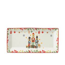 J-Line Plat rectangle en céramique blanc 33.2x16.2x2.5 cm