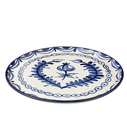 J-Line Assiette plate en céramique bleu foncé 34x34x2.5 cm