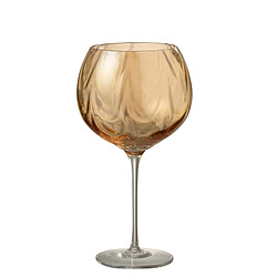 J-Line Verre à vin en verre irrégulier ambré H21cm