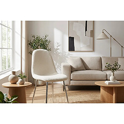 Avis Homy France Lot de 4 Chaises Scandinaves Tissu Doudou Pieds Chrome 43,5x40x87cm