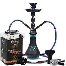 Pack Chicha Midnight Blue avec Charbon, Plaque de chauffe et Foyer silicone