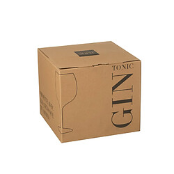 J-Line Lot de 4 verres Gin en écriture doré 26x26x23 cm