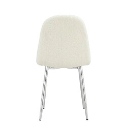 Homy France Lot de 4 Chaises Scandinaves Tissu Doudou Pieds Chrome 43,5x40x87cm pas cher