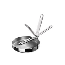Poele Joseph Joseph Space Steel 24 cm inox, manche pliable, induction, rangement facile