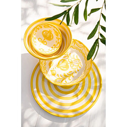 Avis J-Line Assiette plate en céramique jaune 34x34x2.5 cm