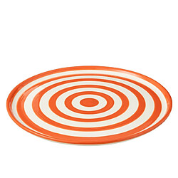 J-Line Assiette plate en céramique orange 34x34x2.5 cm
