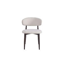 Homy France Lot de 4 Chaises de salle à manger Design – Piètement Effet Noyer & Tissu Beige