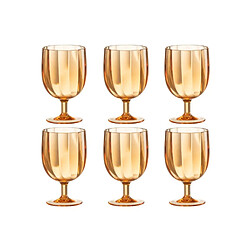 J-Line Boite de 6 verres à vin en plastique orange H.15 cm