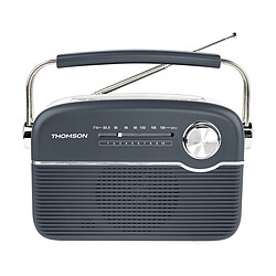 THOMSON Radio Analogique Compatible Bluetooth DAB/DAB+/FM à Recharge Solaire et USB-C Gris 