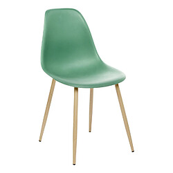 Avis Atmosphera Lot de 6 chaises scandinave et pieds métal effet bois TAHO - Vert