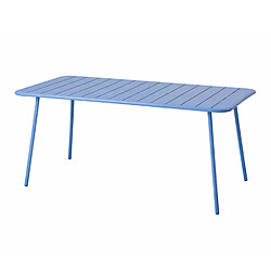 Concept Usine Table de jardin 6 places 160cm bleu BERGAME