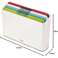 Joseph Joseph Jeu de planches à découper Folio Icon 4 pièces blanches antidérapantes avec étui
