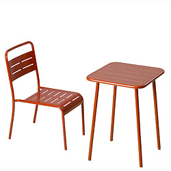 Concept Usine Table carrée 2 places 50x50cm terracotta BERGAME