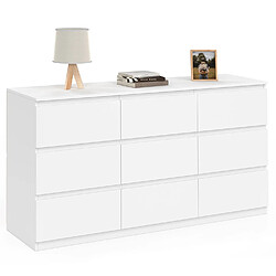 Idmarket Commode 9 tiroirs blanc