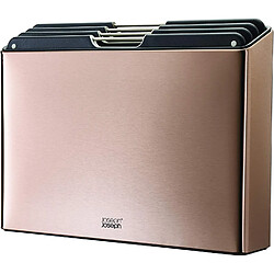 Joseph Joseph Set Folio acier 4 planches, etui inox or rose, antiderapantes, lave vaisselle