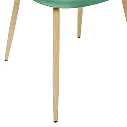 Atmosphera Lot de 6 chaises scandinave et pieds métal effet bois TAHO - Vert pas cher