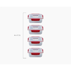 Acheter Nest Lock 4 pièces Joseph Joseph, contenants empilables hermétiques 1.1L, rouge.