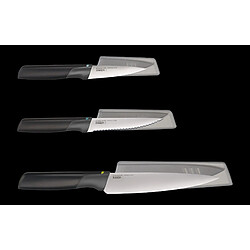 Jeu de couteaux Joseph Joseph Duo 3 pièces, acier inoxydable japonais, Opale.