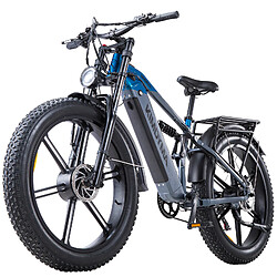 Vélo électrique Entièrement Suspendu KIMDYMA K03 Moteur 1000Wx2 48V 20AH Bleu
