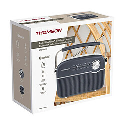 THOMSON Radio Analogique Compatible Bluetooth DAB/DAB+/FM à Recharge Solaire et USB-C Gris pas cher