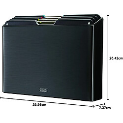 Joseph Joseph Set Folio 4 planches, etui inox noir, codees couleur, antiderapantes, lave vaisselle