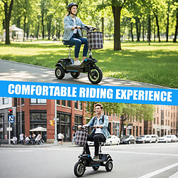Acheter TWOFISH Trottinette tricycle 350W,48V15Ah, Vitesse 28km/h, Autonomie 30km,Siège Détachable