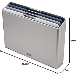 Joseph Joseph Ensemble de 4 planches à découper bleues Folio, codées par couleur, antidérapantes.