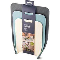 Joseph Joseph Set de 3 planches a decouper Nest Chop, empilables, antiderapantes, gris
