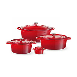 Cocotte en fonte émaillée 0,27L Rouge 130x100x(H)48 mm - Hendi