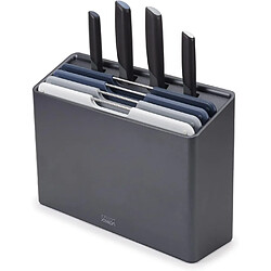 Joseph Joseph Jeu de couteaux et planche à découper Folio Plus 8 pièces, antidérapants, gris 